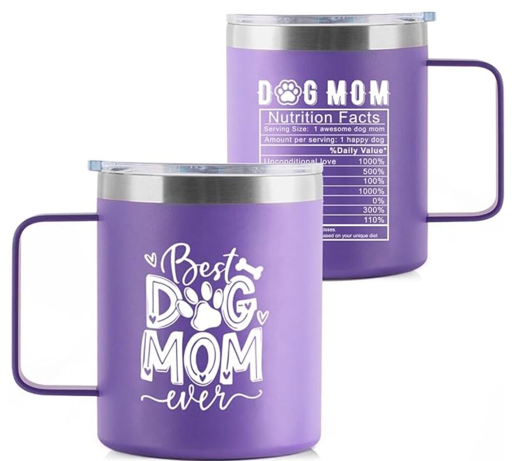 Dog Mom Gifts for Dog Lover Gift, Insulated Mug- Purple